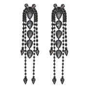 ( black)super claw chain fully-jewelled tassel earrings exaggerating occidental style Earring woman Alloy diamond banqu