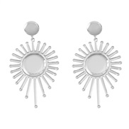 ( Silver)Alloy earrings occidental style Earring woman fashion trend Metal sun flower earring geometry