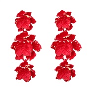 ( red)spring flowers earrings occidental style Earring woman Bohemian style multilayer Alloy flowers earring