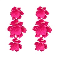( rose Red)spring flowers earrings occidental style Earring woman Bohemian style multilayer Alloy flowers earring