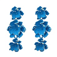 ( blue)spring flowers earrings occidental style Earring woman Bohemian style multilayer Alloy flowers earring