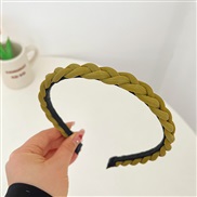 ( green )Korean style twisted Imitation leather Cloth Headband sweet all-Purpose Headband fashion head
