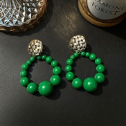 (E 72   green) trendins wind  fashion geometry Round beads earrings earring resin high Earring
