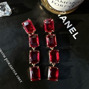 (E 744  red)occidental styleearring women fashion Earring  Alloy embed fully-jewelled long style earrings  all-Purpose