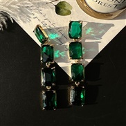 (E 744  green)occidental styleearring women fashion Earring  Alloy embed fully-jewelled long style earrings  all-Purpose