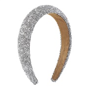 ( gray)F colorful diamond brief fashion Headband woman  imitate Pearl gravel retro personality Headband