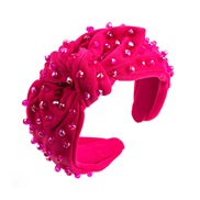 ( rose Red) Headband Korean style crystal handmade Headband woman brief retro Cloth bow