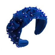 ( blue) Headband Korean style crystal handmade Headband woman brief retro Cloth bow