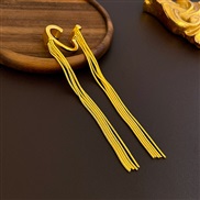 ( Gold Tassels) Metal long style tassel earring Korea fashion elegant temperament high earrings woman