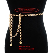 ( Gold) brief fashion textured chain pendant chain woman  Metal wind chain