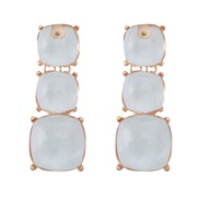 ( white)earrings exaggerating occidental style earrings geometry earring woman multilayer square resin Earring