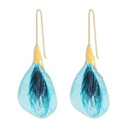 ( blue) personality fashion color flowers long style earrings  occidental style wind Alloy enamel earring Earring