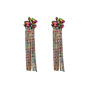( Color)occidental style fashion personality temperament long style Alloy claw chain tassel earrings exaggerating geome