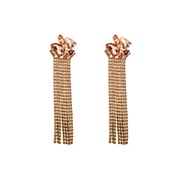 ( champagne)occidental style fashion personality temperament long style Alloy claw chain tassel earrings exaggerating g