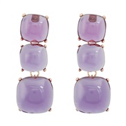 (purple)exaggerating occidental style earrings geometry earring woman multilayer square Alloy resin