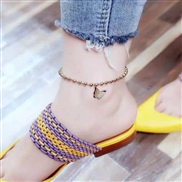 fashion sweetOL concise butterfly titanium steel personality lady Anklet