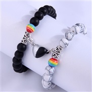 fashion concise black love Double layer bracelet