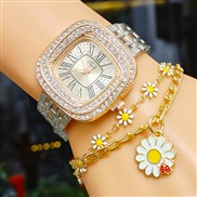 (++)square watch fashon Bracelets watch trend woman watch-face fully-jewelled Rome dgt quartz watch-face woman