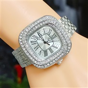 ( Silver)square watch fashon Bracelets watch trend woman watch-face fully-jewelled Rome dgt quartz watch-face woman