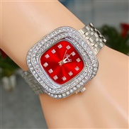 fashon square fully-jewelled quartz watch-face woman th damond dal trend temperament grl student wrst-wat