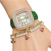 ( green+) love Bracelets watch lady fashon watch leather grl student wrst-watches