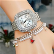 ( White face++) square fully-jewelled lady wrist-watches fashion luxurious girl student watch love Bracelets