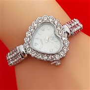 ( Silver) fashion personality diamond lady watch heart-shaped Rhinestone fashion quartz Bracelets wrist-watches