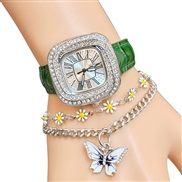 ( green+)butterfly dasy Bracelets square watch grl student belt watch two