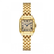 (Gold)    square bref lovers quartz watch-face  fashon stanless steel lady watch