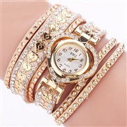 (Gold)leisure fashion Korea velvet diamond love dial surround circle watch  lady watch
