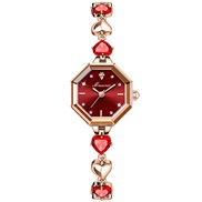 ( red) lady watch woman watch-face Bracelets love style quartz watch-face