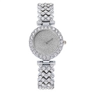 ( Silver) damond fully-jewelled lady watch woman watch-face watch