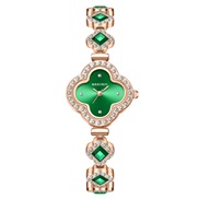 ( green) fashion clover Bracelets quartz watch gem lady watch woman watch-face