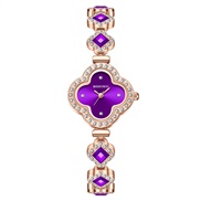 (purple) fashon clover Bracelets quartz watch gem lady watch woman watch-face
