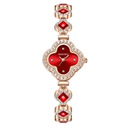 ( red) fashon clover Bracelets quartz watch gem lady watch woman watch-face