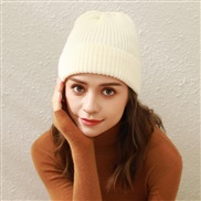 ( one size)( white)pure color knitting hat woman Autumn and Winter Korean style knitting student all-Purpose woolen