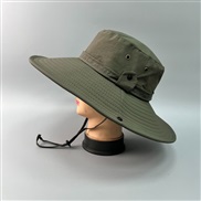 ( Army green)summer man hat Outdoor big Bucket hat sun hat sunscreen sun hat