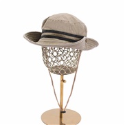 (M56-58cm)( khaki)cm occidental style man big Bucket hat pure color leisure cotton travel Outdoor