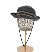 (M56-58cm)( Dark grey)cm occidental style man big Bucket hat pure color leisure cotton travel Outdoor