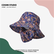 (purple)spring summer sunscreen ethnic style hat woman Outdoor big Shade Bucket hat