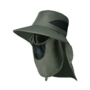 ( Army green)spring summer Shade sunscreen big shawl Bucket hat man Outdoor hat