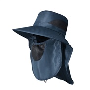 ( Navy blue)spring summer Shade sunscreen big shawl Bucket hat man Outdoor hat