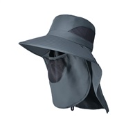 (Dark gray)spring summer Shade sunscreen big shawl Bucket hat man Outdoor hat
