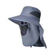 ( Light gray)spring summer Shade sunscreen big shawl Bucket hat man Outdoor hat