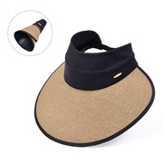 ( Khaki)summer black big Shade sunscreen hat woman Outdoor fashion all-Purpose Korean style foldable sun hat