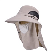( Light gray)spring summer man Outdoor hat Shade sunscreen big shawl Bucket hat