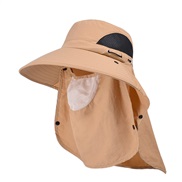 ( Khaki)spring summer man Outdoor hat Shade sunscreen big shawl Bucket hat
