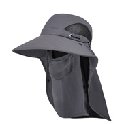 (Dark gray)spring summer man Outdoor hat Shade sunscreen big shawl Bucket hat