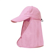 ( Pink)summer sunscreen sun hat man Bucket hat Outdoor belt shawl baseball cap woman