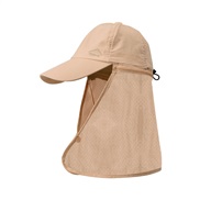 ( Khaki)summer sunscreen sun hat man Bucket hat Outdoor belt shawl baseball cap woman